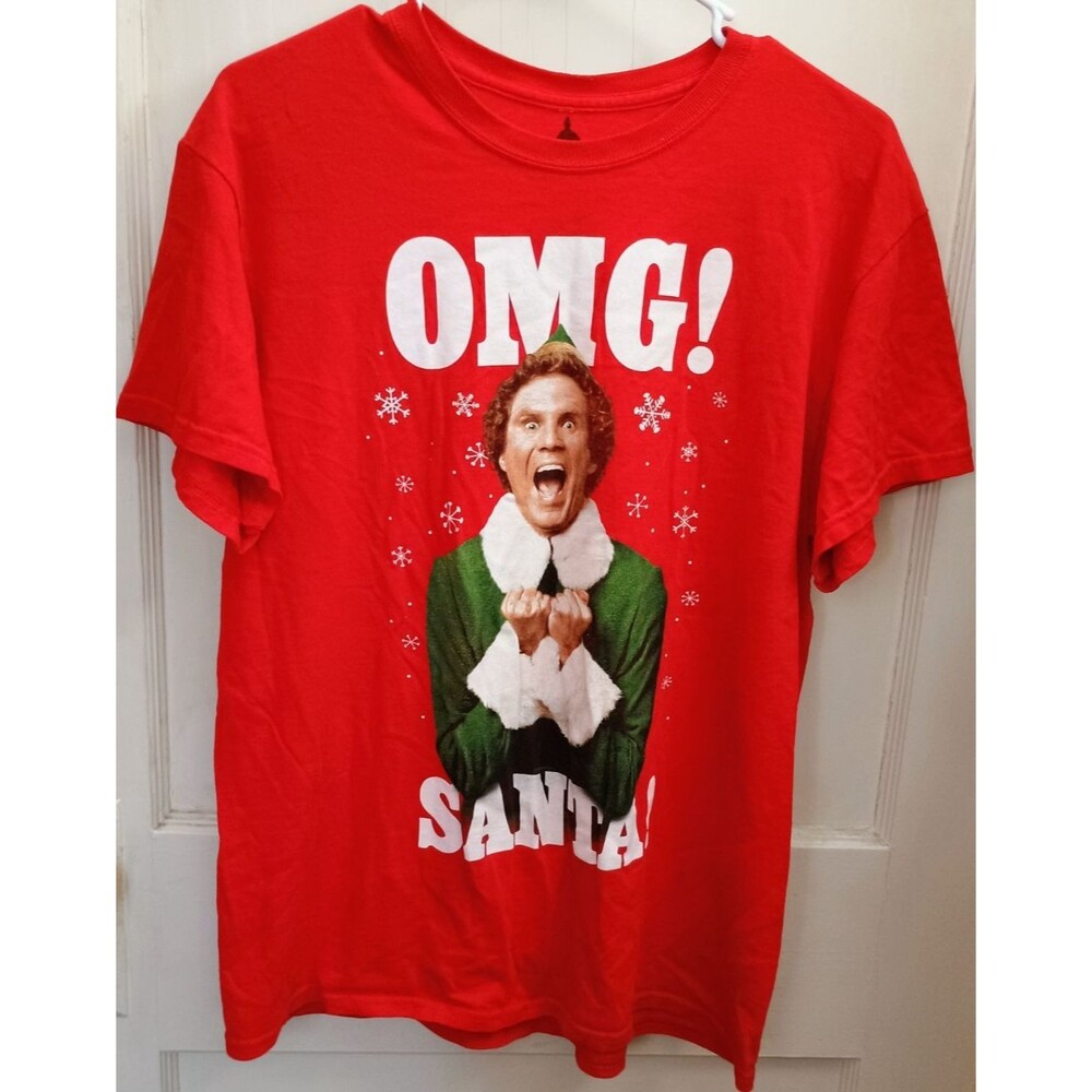 Ripple Junction Elf OMG Santa Will Ferrell Christmas Graphic T Shirt Red Adult M